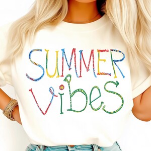 Summer Vibes Png, Colorful Text Png, Handwritten Font Png, Playful Style Png, Fun Lettering Png, Vibrant Summer Png, Bright Colors Png