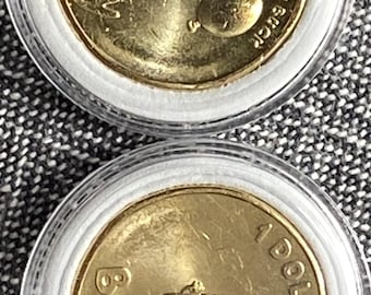 2x2024 Bluey Dollarbuck: 1x Bluey y 1x Bingo Monedas Coleccionables UNC en Cápsula protegida