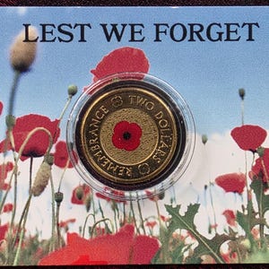 UNC Red Poppy 2012 Remembrance Dollar 2 in Capsule Carded