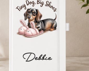 Cuaderno personalizado de perro salchicha, diario de perro salchicha, cuaderno con nombre personalizado, regalo de perro salchicha, regalo para amantes de los perros, cuaderno de tapa dura blanca