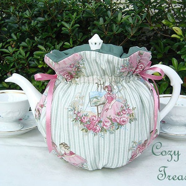 Tea Cozy for 6-8 Cup Teapot VICTORIAN LADIES Reversible, Insulated Tea Cozy Cosy, Also available in 1-2 Cup and 2-4 Cup Sizes