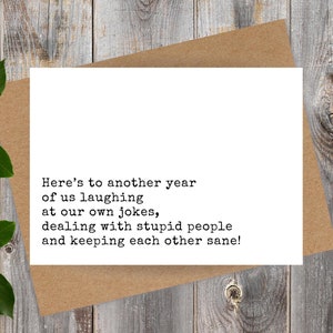 funny anniversary card for husband, wife, fun anniversary, wedding anniversary gift, another year