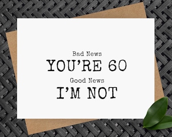 funny 60th birthday card for women friend spouse coworker or relative, funny husband 60th birthday card, sarcastic cards about turning 60