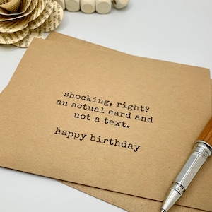 Funny Birthday Card for Her, Friend - an actual card and not a text