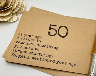 funny 50th birthday card, 50 birthday for women, men, milestone birthday