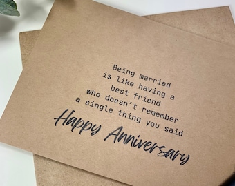 funny anniversary card for husband, card for wife, funny gift for husband, anniversary gifts, funny love card, love gifts