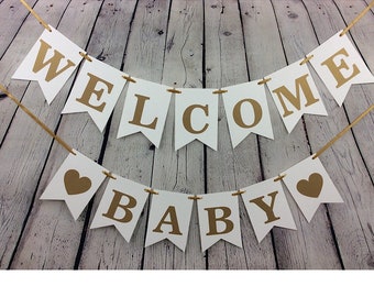 welcome baby banner etsy welcome baby banner