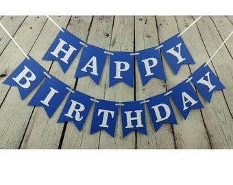 blue birthday banner etsy
