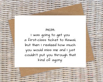 funny birthday card for mom from daughter, from son, funny birthday gift for mom, gift of laughter