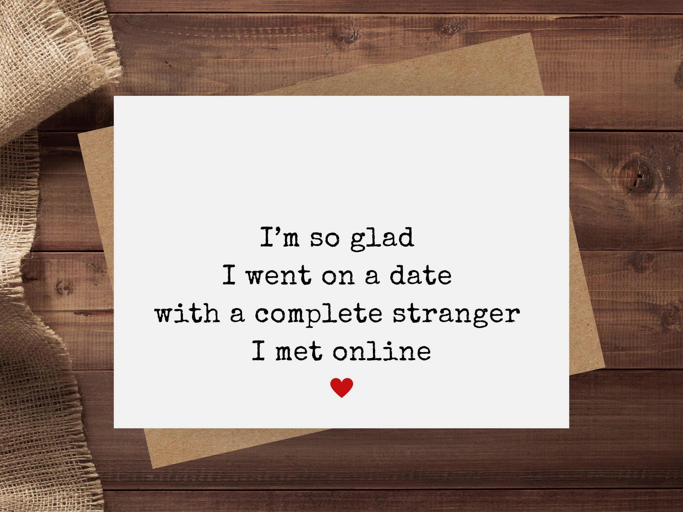 Funny Dating Anniversary Card for Couples Who Met Online, Internet ...