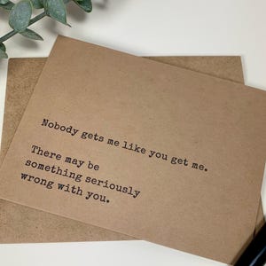 funny love cards for partner, funny card for husband, card for boyfriend, fun anniversary card, romantic card - you get me Bild 2