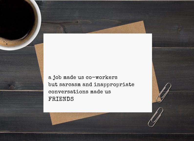 funny card for co-worker friendship, work friend, gift for co-worker birthday card or farewell card image 1