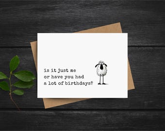 rude birthday card, a lot of birthdays - getting old card funny birthday card for her, girlfriend
