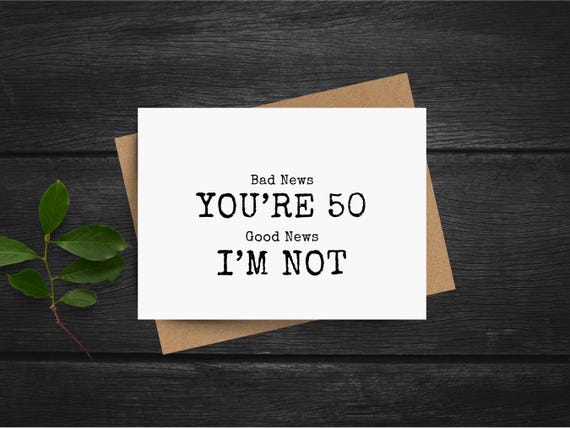 funny 50th birthday card for women friend spouse coworker or relative, funny husband 50th birthday card, sarcastic cards about turning 50