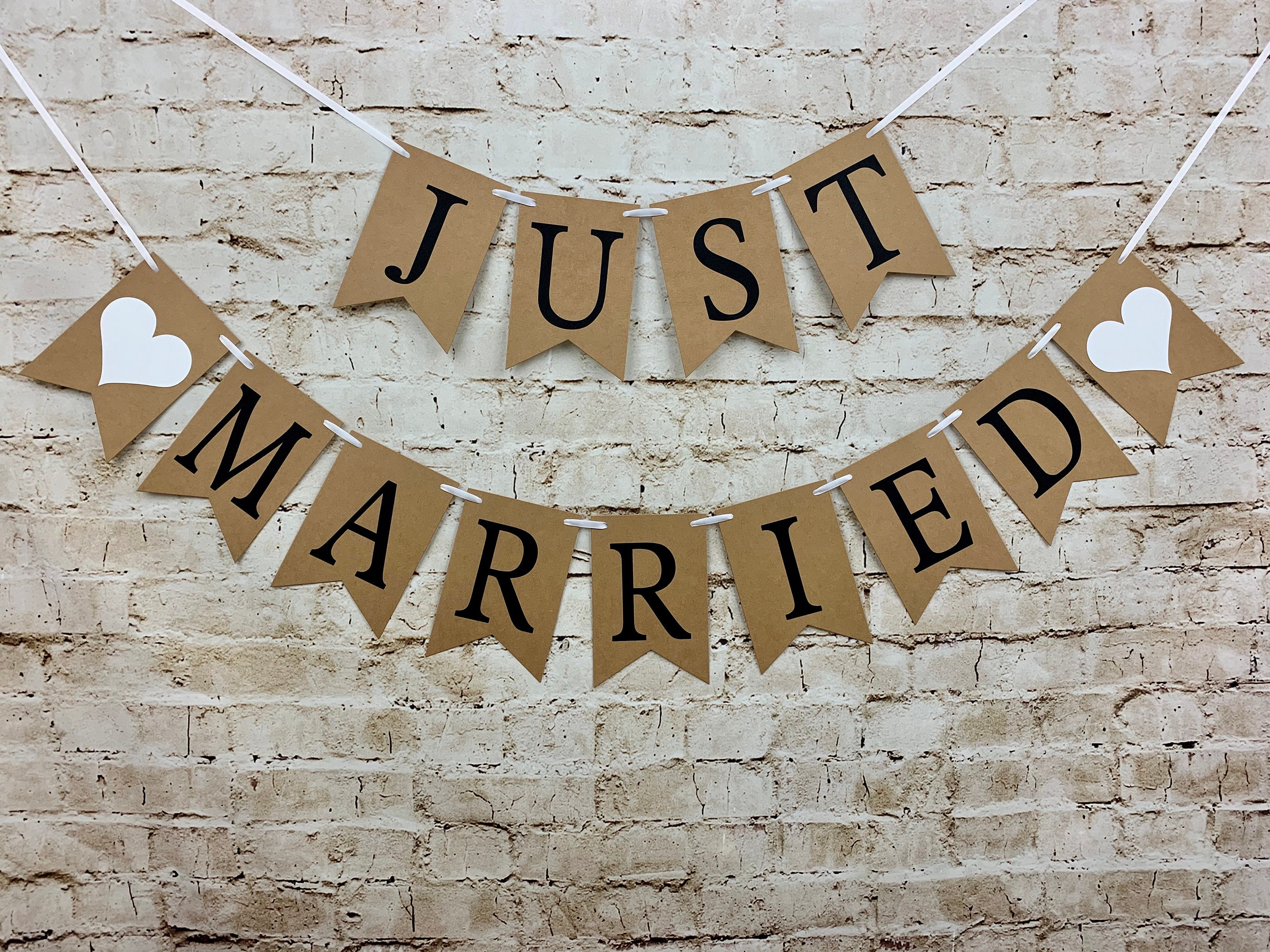 Just Married Banner Rustic Wedding Banner Wedding Reception Etsy