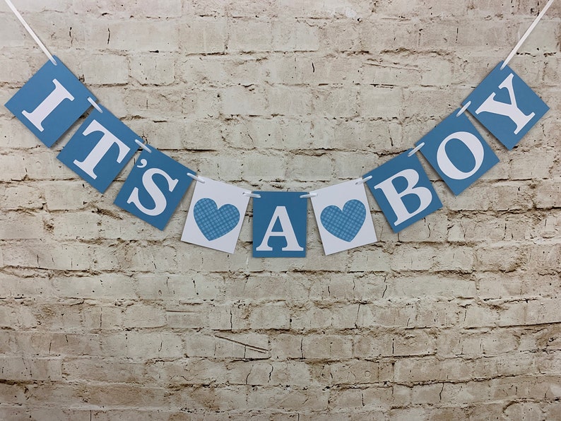 It S A Boy Banner Baby Shower Decor Gender Reveal Blue