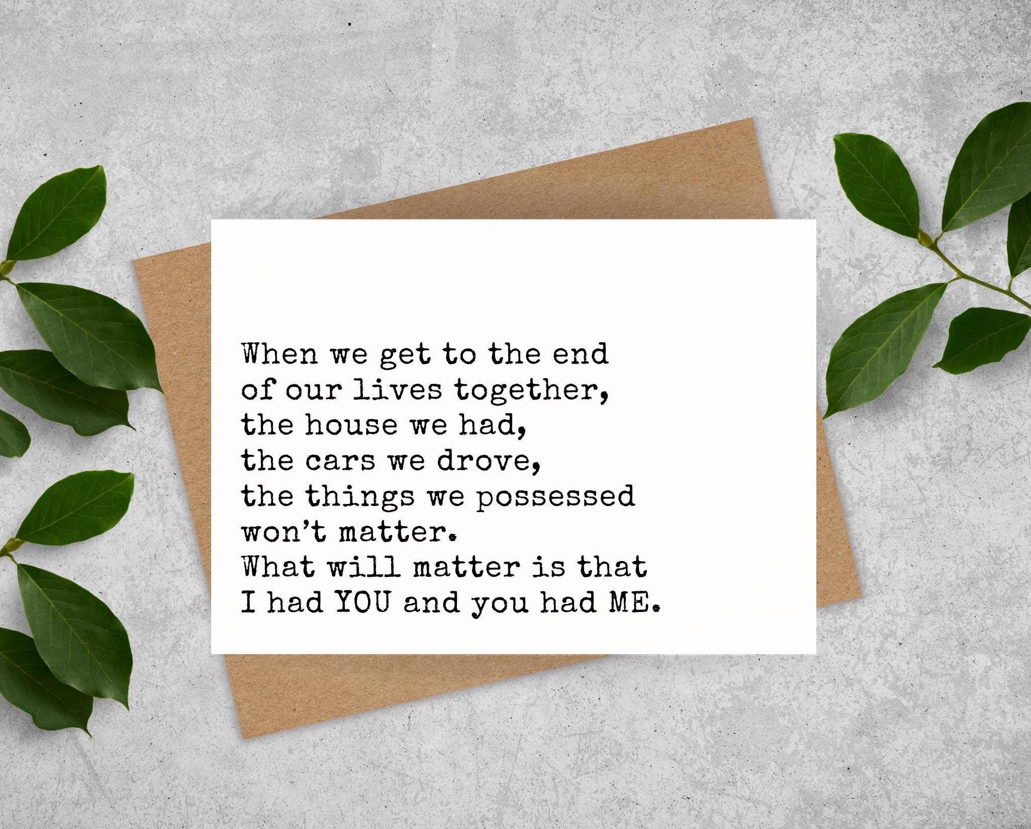 25 year anniversary card, 30 35 40 45 50 wedding anniversary card, love card for him her, you and me