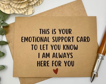 emotional support card for friend, grief or sympathy card, friendship cards, here for you card, thinking of you during hard times