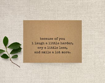 thank you card for your support, help during hard times, gratitude card for friend, friendship card, girlfriend gift, I appreciate you