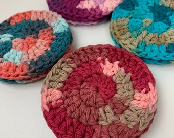 Crochet Car Coasters Set of 2 - Pick Color, Car Cup Holder Coasters, Cotton Car Drink Coasters for Cup Holders, Car Accessories, Gift Idea