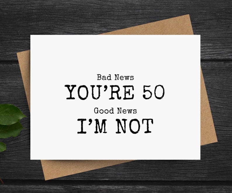 funny 50th birthday card for women friend spouse coworker or relative, funny husband 50th birthday card, sarcastic cards about turning 50 image 2