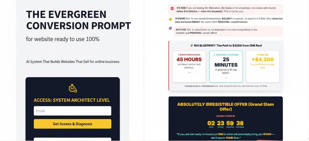 The EVERGREEN CONVERSION PROMPT for Your Web Site . Build a High ...