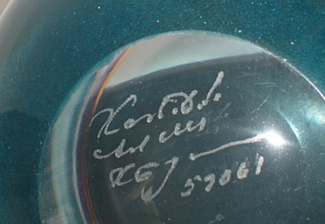 Vintage Kosta Boda Blue Glass Bowl by Kjell Engman Etsy