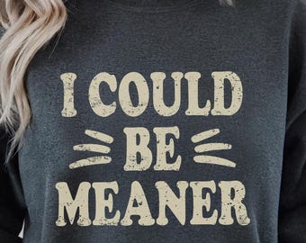 I Could Be Meaner Tee: Sarcastic Quote Shirt, Funny Attitude Apparel