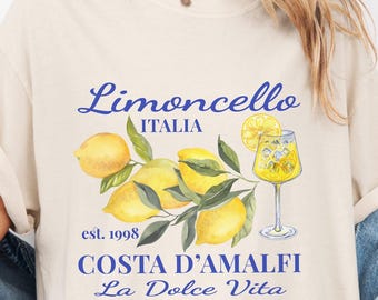 Comfort Colors® Retro Limoncello La Dolce Vita Tee, Lemon Shirt, Italy T-Shirt, Amalfi Coast, Coastal Granddaughter Aesthetic, Summer Shirt