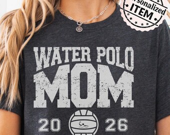 Water Polo Mom Custom Shirt with Name & Number, Graduation Year Team Tee, Varsity Game Day Water Polo Sweatshirt, Personalized Game Day Top