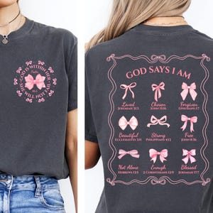 Comfort Colors® Balletcore Christian Crewneck, Pink Bows Coquette Shirt, Cute Christian Merch, Cute Religious Gift for Women & Teenage Girls