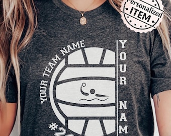 Custom Water Polo Sweatshirt, Player Name & Number Team Spirit Apparel for Games, Gift Ideas for Water Polo Players, Personalized Team Merch
