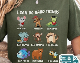 I Can Do Hard Things Shirt, Elementary Teacher T-Shirt, Believe In Yourself Sweatshirt, Children's Book Characters Tee, Back To School Gift