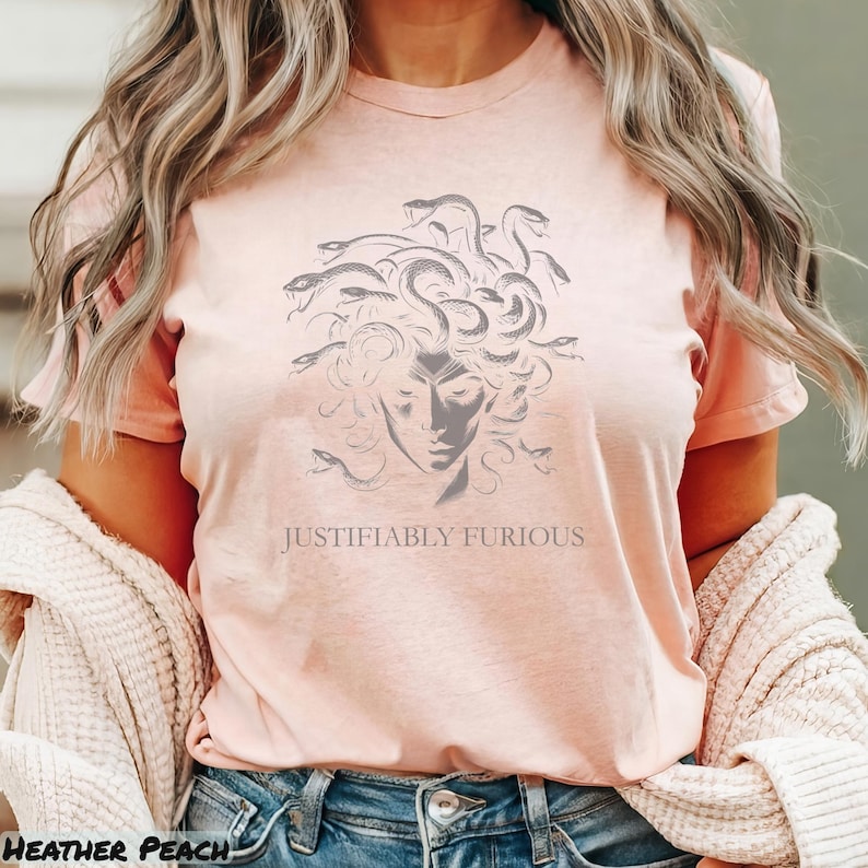 Justifiably Furious Medusa Shirt, Bold Greek Mythology Tee for Feminist Rage, Retro Style Empowerment Gift for Warrior Women Sweatshirt & Hoodie, justifiably furious, not going back gift, empowerment warrior, cool casual activist, feminist furious tee, vintage angry woman, feminist icon hoodie, protest rage rights, bold anti-trump wear, retro handmaids tale, medusa scream shirt, fuck the patriarchy, greek mythology tee