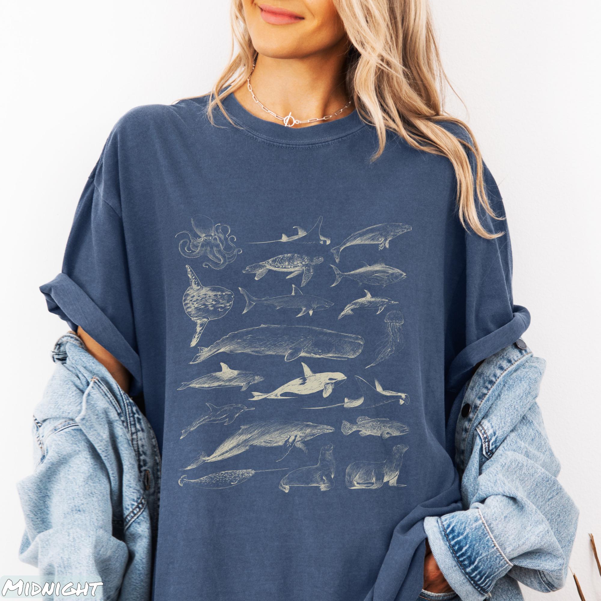 Vintage 90s Sea Animal Comfort Colors T-shirt: Retro Ocean Graphic