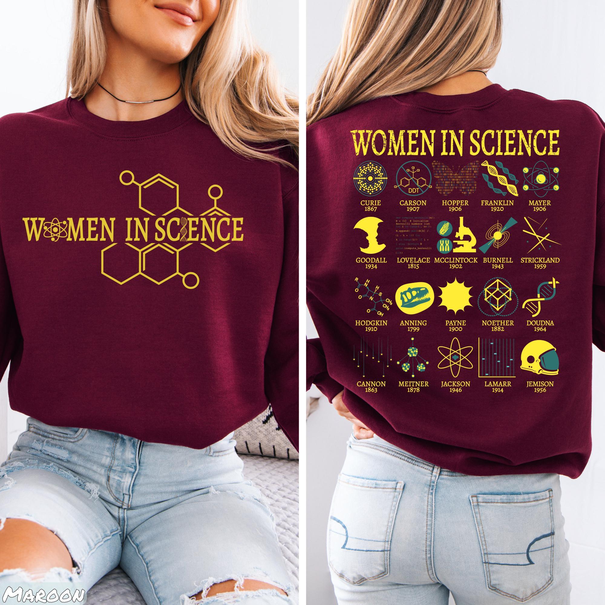 Woman in Science Sweatshirt, Trendy Science Shirt, Preppy Aesthetic Tee ...