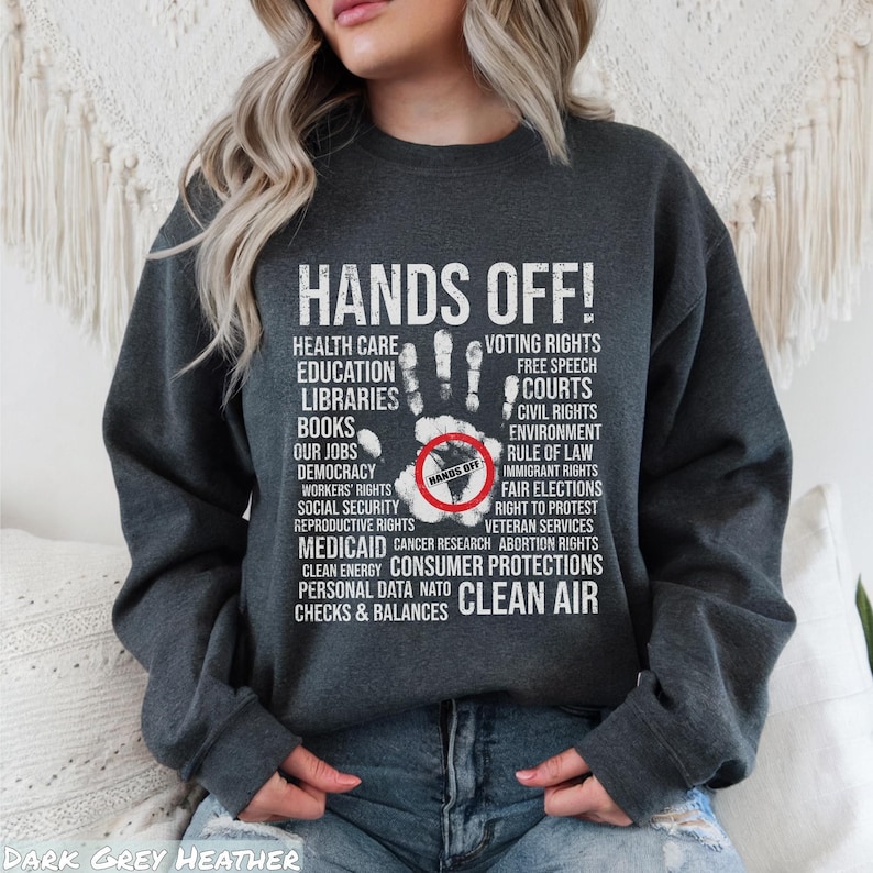 Hands Off Shirt, Hands Off Rally, Hands Off Protest Shirt, Political Activism Shirt, Resist Shirt, Hands Off Social Security Tee, Protest, Bella+Canvas 3001 T-Shirt, Gildan Sweatshirt & Hoodie, social security, hands off shirt, medicare shirt, anti trump shirt, political activism, resist shirt, anti elon musk tee, hands off medicaid, hands off political, hands off protest, hands off rally, hands of our jobs, protest shirt