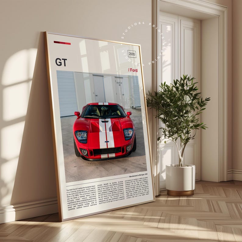 2005 Ford GT Print | 2005 Ford GT Poster | Sports Car Poster | Wall Art ...