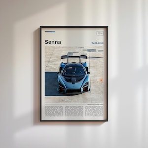 McLaren Senna Print | McLaren Senna Poster | McLaren Hypercar Poster | Gift For Car Enthusiasts