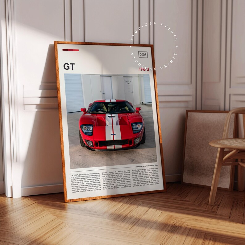 2005 Ford GT Print | 2005 Ford GT Poster | Sports Car Poster | Wall Art ...