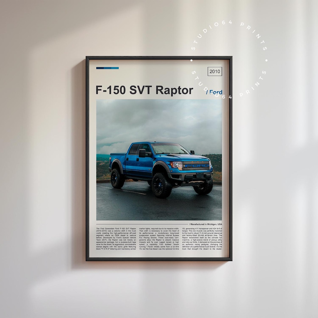 Raptor R Poster Ford F-150 SVT Raptor Print | Ford Raptor Poster | Sports Car SUV ...