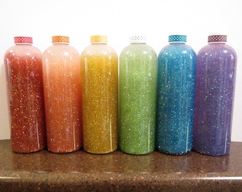 8oz X 6 Calming Glitter Bottle - Rainbow Multi Pack
