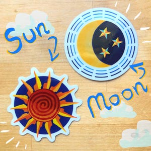 Transparante vinylstickers SUN & MOON