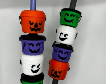 Boo Bucket Straw Toppers for both Stanley and Starbucks-sized straws. Fits most straws