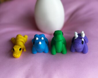 3D Printed Mini Dinosaur Set with Dino Egg Container