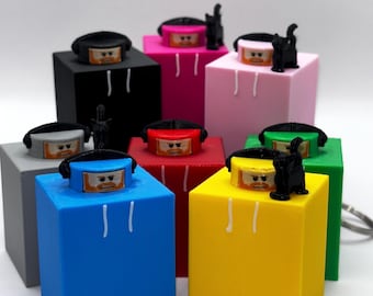 CaseOh YouTube Twitch Streamer 1x1 Brick Keychain or Desk Figure with or without KITTYUH!!