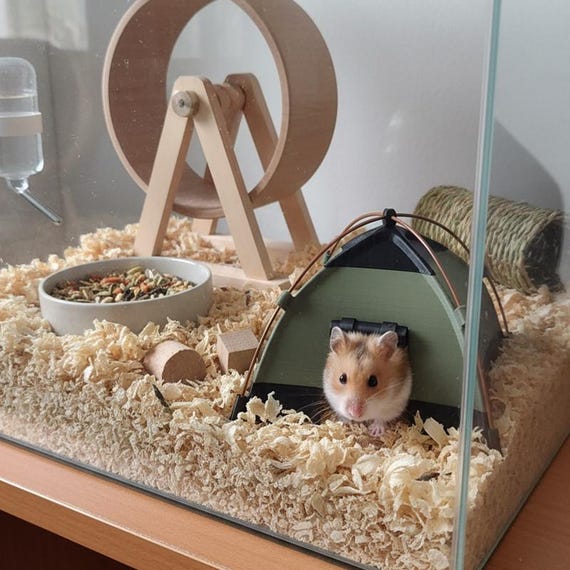 小動物 隠れ家 ハウス ハンドメイド ハムスター用テント型隠れ家。小動物用キャンプハウス。ネズミやげっ歯