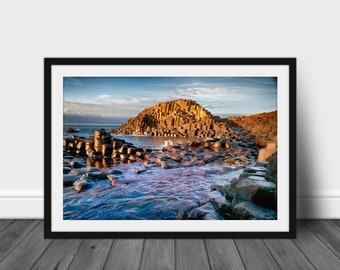 The Giants Causeway, Ireland Photography, Volcanic Rock, Basalt Columns, Shoreline Photo, World Heritage Site, Nature Art, Irish Landscape