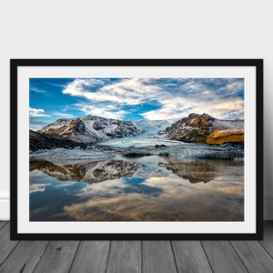 Iceland Print, Glacier Lagoon, Jokulsarlon, Mountain Photography, Cloud Reflection, Nature Art, Digital Art Print, Travel Prints, Office Art