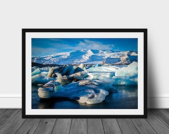 Iceland Glacier Lagoon Photo Print: Sea Art, Landscape Photography